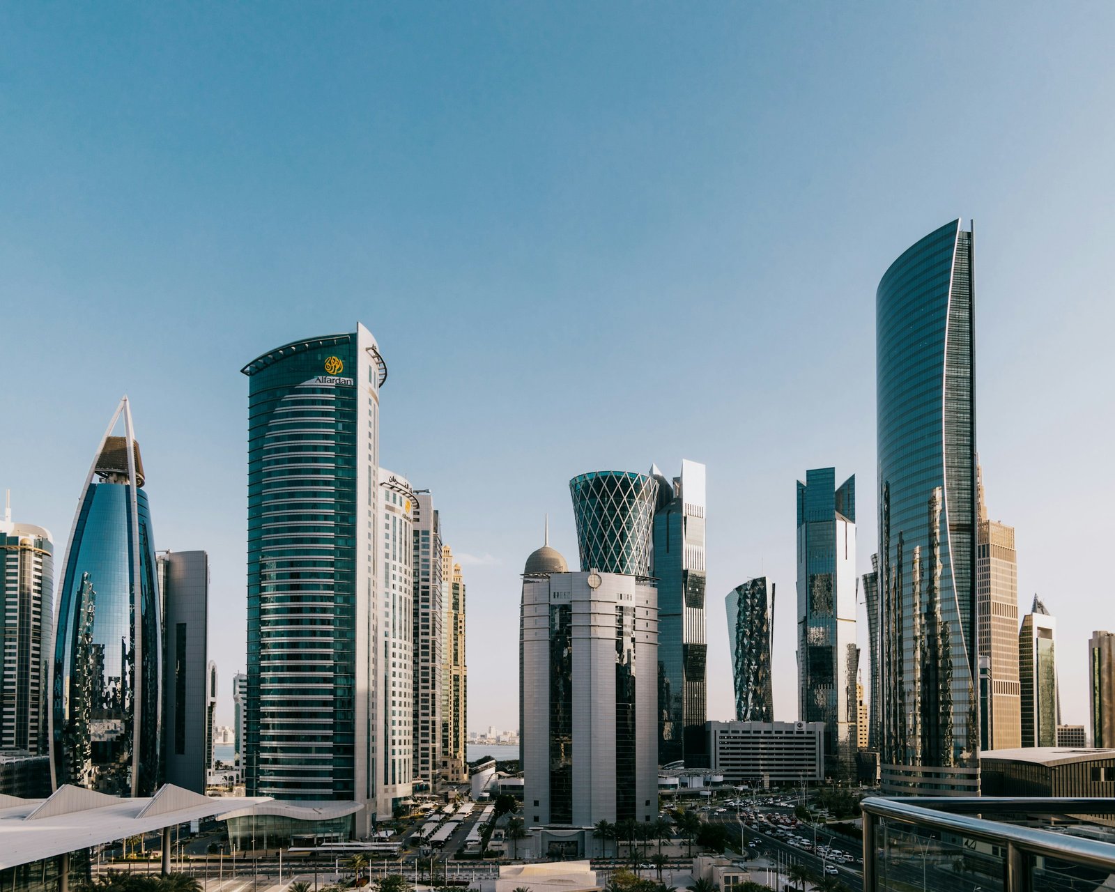 Modern high-rise towers in Doha, Qatar